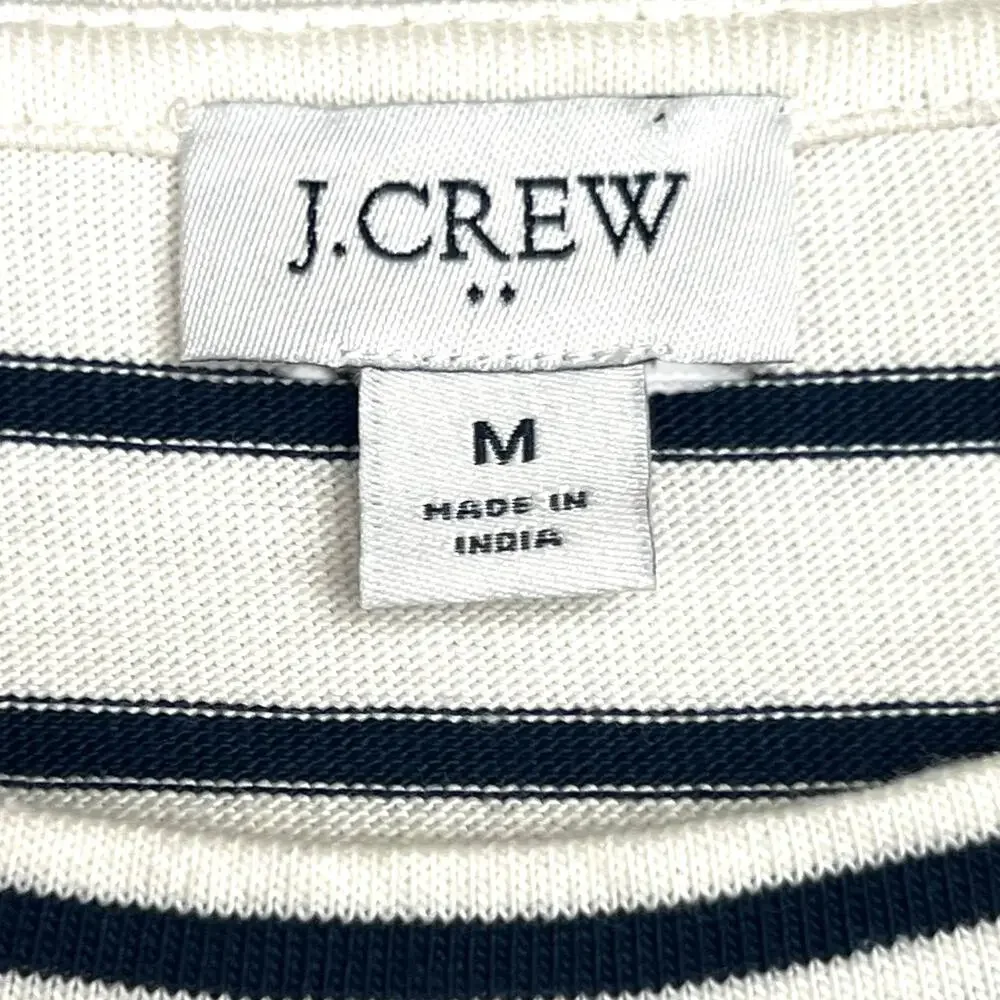 J.CREW Women's Size M Nautical Tie-Waist Knit Blue White Mixed Pattern Dress